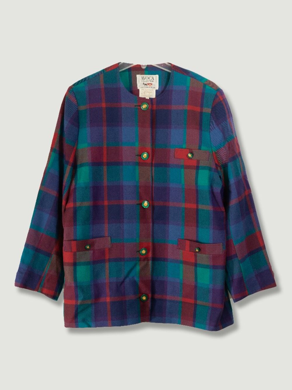 Avoca Collection Plaid jacket Colorful Irish Wool Oversized Boxy Gaudy Coat